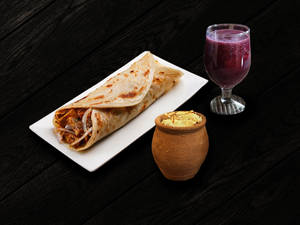 Grill & Sweet Combo - Paneer Roll, Grape Juice & Phirni