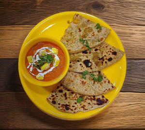 Aloo Paratha + Paneer Butter Masala