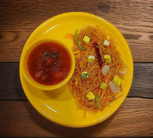 Schezwan Paneer Noodles + Chilli Gobi Gravy