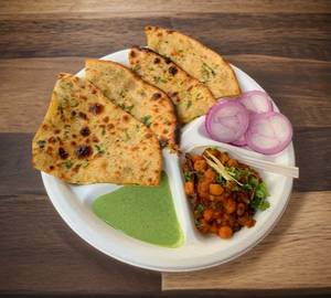Aloo paratha chole 2 pieces