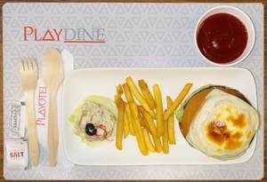 Veg Cheese Burger With French Fry