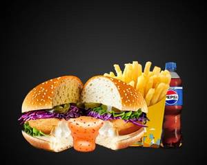 Veg Fiery Cheese Volcano Burger Combo