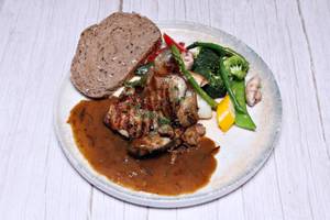 Grilled Cornfed Chicken With Rosemary Jus