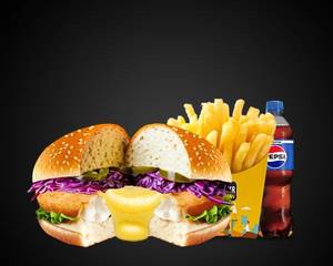 Veg Texas Volcano Burger Combo