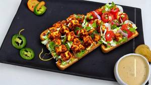 Paneer tikka open sandwich