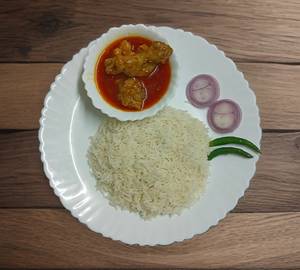 Steam Rice With Chicken Curry(2pcs) Combo
