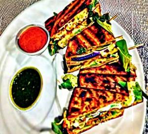 Paneer tikka grilled sandwich