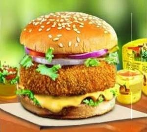 Fire aloo tikki burger                                                                                           