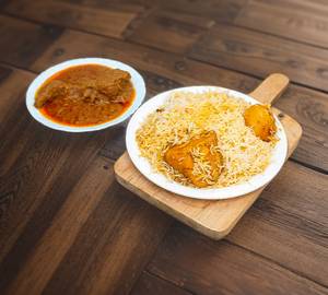 Chicken Biryani With Chicken Chaap