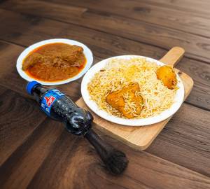 Chicken Biryani + Chicken Chaap + Soft Drink (200 Ml)