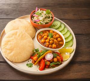 Chole And 2 Kulche With Salad / Achar 