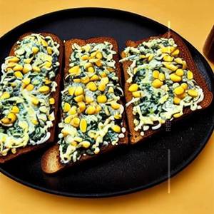 Spinach Corn Mushroom On Toast