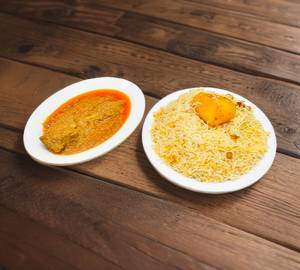 Aloo Biryani With Chicken Chaap