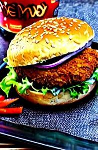 Chicken Seekh Kabab Burger