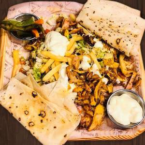 Chicken Shawarma Rumali Cheese Plate