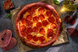 Beetroot Sourdough Pepperoni(pork) Pizza