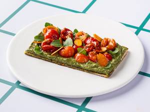 Basil Pesto Open Toast