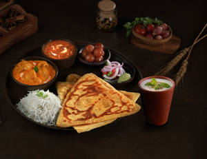 Makhani Chicken Thali Meal + Masala Chaas