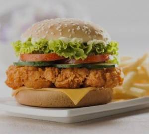 Zinger. Burger +Rose milk