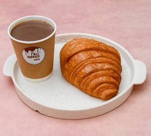 Plain Butter Croissant + Hot Chocolate