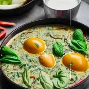 Egg Basil Green Thai Curry