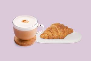 Hot Cafe Latte (Regular) & Butter Croissant