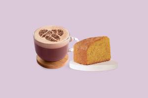 Hot Chocolate (Regular) & Carrot Honey & Whole Wheat Cake