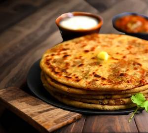 Aloo paratha and Boondi Raita