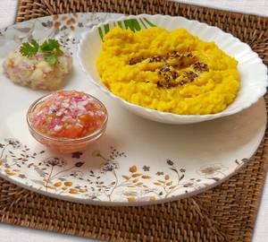 Arhar dal khichdi ghee tarka