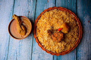 Chicken Biryani with Chicken Chaap