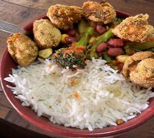 Crispy Mushroom Rice And Veggies