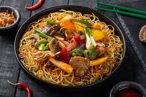 Veg Schezwan Pan Fried Noodles