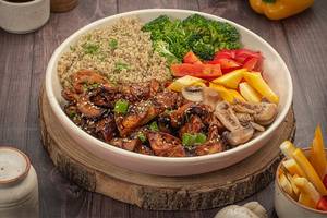 Chicken Teriyaki, Sautee Vegetables  With Quinoa