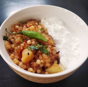 Sabudana Khichdi With Curd
