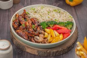 Chicken Teriyaki, Sautee Vegetables With Brown Rice