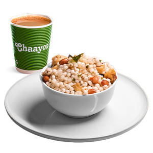 Desi chai with Sabudana Khichdi