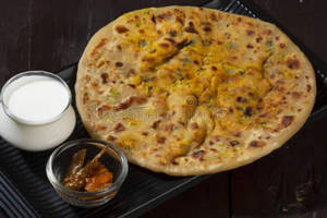 2 Paneer Paratha With Curd And Pickle (2 Pcs)