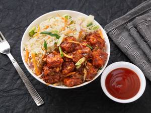 Veg Fried Rice With Paneer Manchurian
