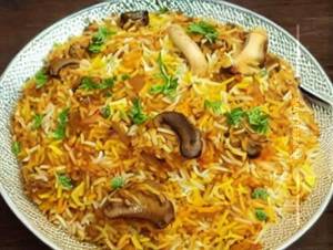 Mushroom biryani