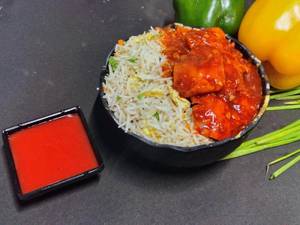 Egg Fried Rice With Schezwan Fish