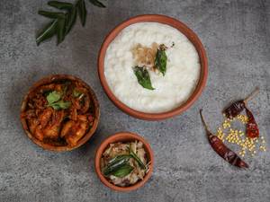 Curd Rice With Chicken Chukka