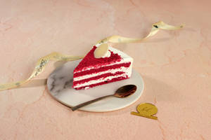 Eggless Red Velvet Cake Slice