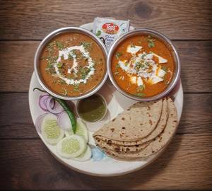 Dal Makhani + Shai Paneer +4Tawa Butter Roti +Salad +Achar