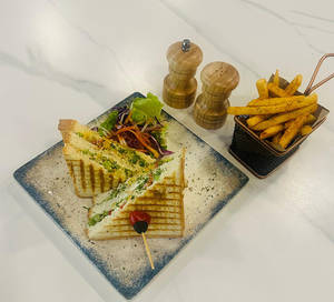 Herb Roasted Vegetable Sandwich On White Toast