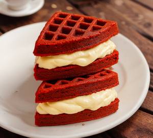 Redvelvet waffle sandwich