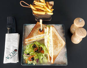 Chicken Club Sandwich In White Toast