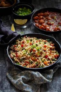 Fried Rice + Manchurian (Semi Gravy)