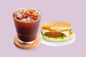 Iced Americano (Regular)& Vegetable Cheese Burger