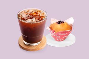 Iced Americano (Regular)& Blueberry Muffin