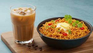 Veg Hakka Noodles + Cold Coffee